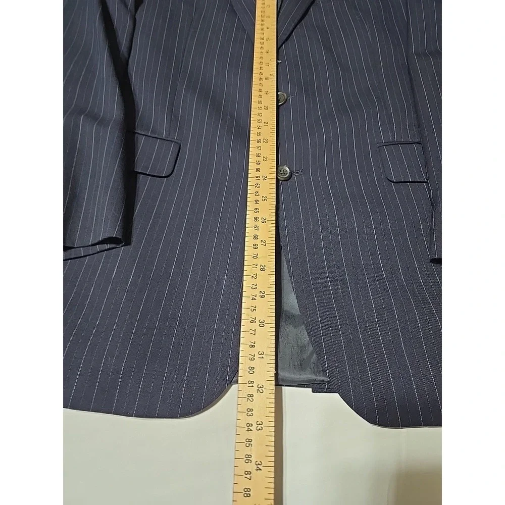 Chaps Ralph Lauren Blue Pin Stripe Men's  WOOL SPORT COAT 42L blazer suit jacket